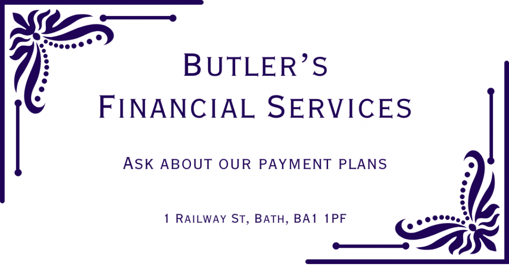 Advert. Butler's Financial Services, Ask about our payment plans