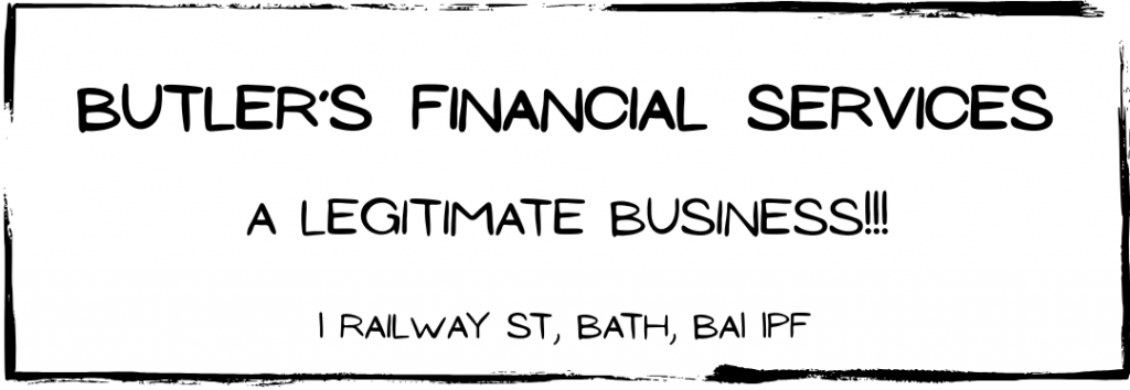 Advert. Butler's Financial Services, a legitimate business