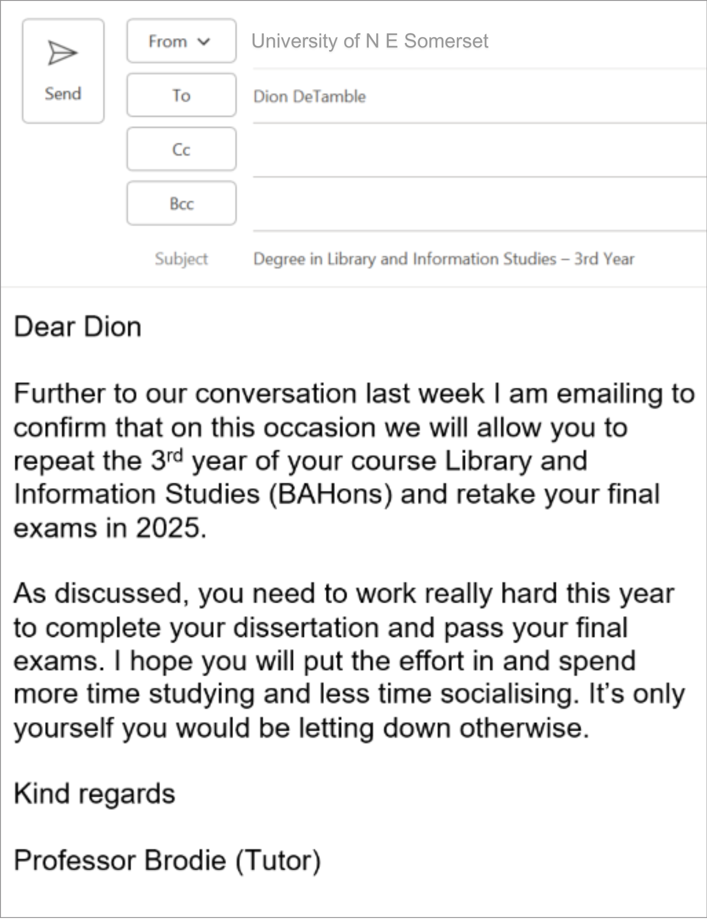 an email