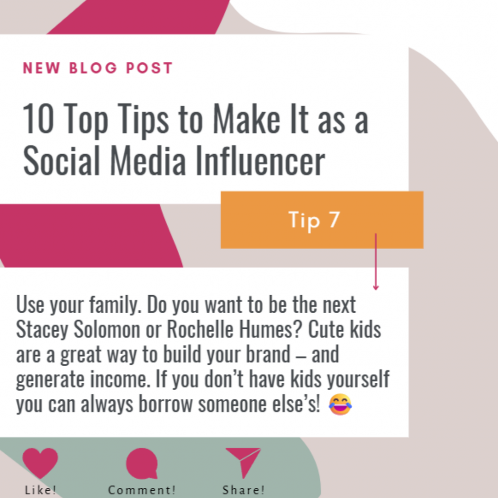 social media 'top-tips' style image