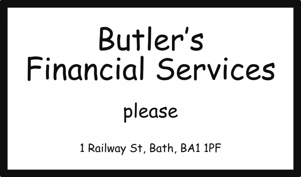 Advert. Butler's Financial Services, please