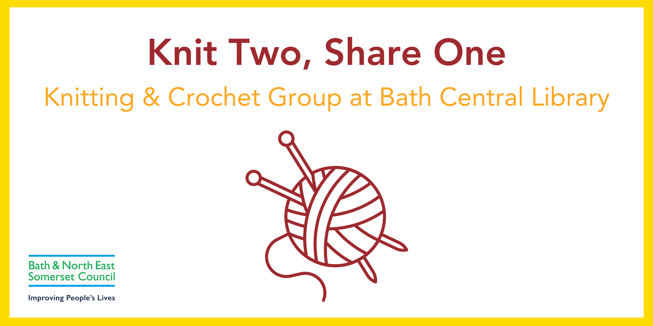 Knit Two, Share One - Knitting and Crochet Group at Bath Central Library