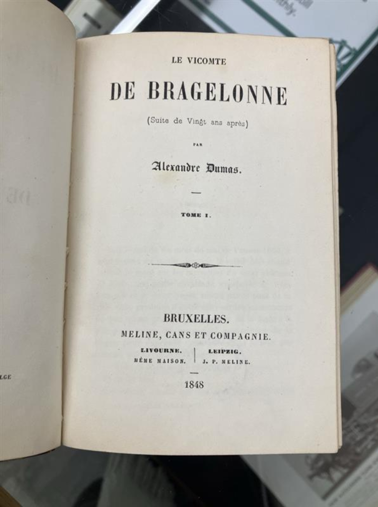 Front page of Le Vicomte De Bragelonne. In french. Printing date 1848.