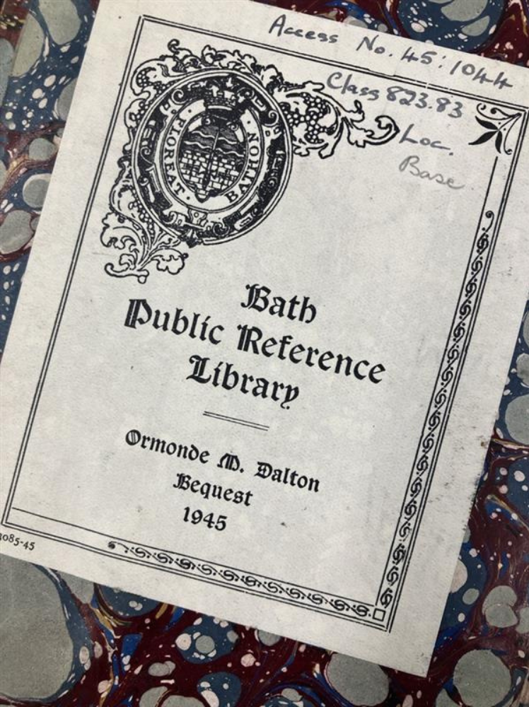 bookplate - Bath Public Reference Library. Ormonde M. Walton bequest 1945