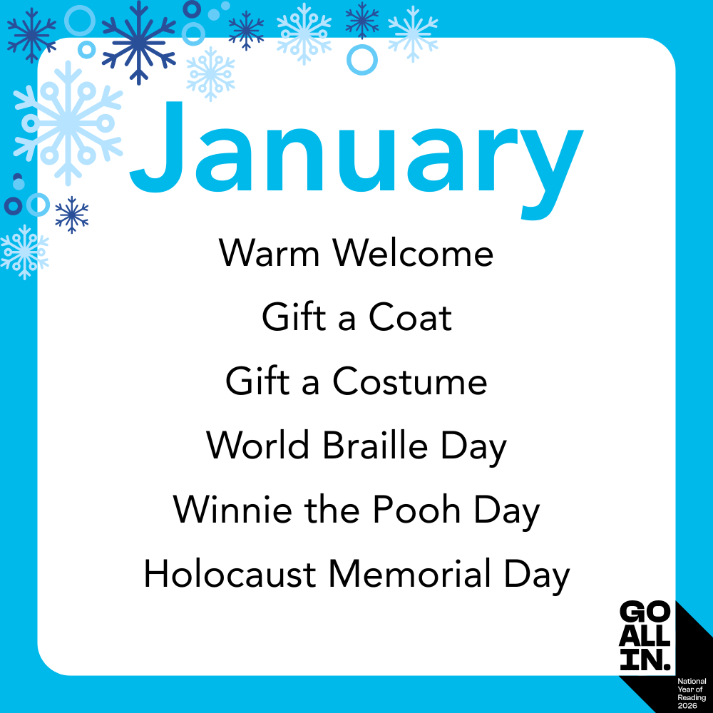 January Warm Welcome Gift a Coat Gift a Costume World Braille Day Winnie the Pooh Day Holocaust Memorial Day