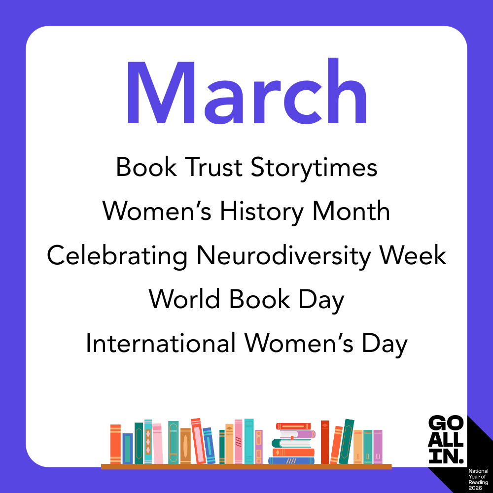March Book Trust Storytimes Women’s History Month Celebrating Neurodiversity Week World Book Day International Women’s Day