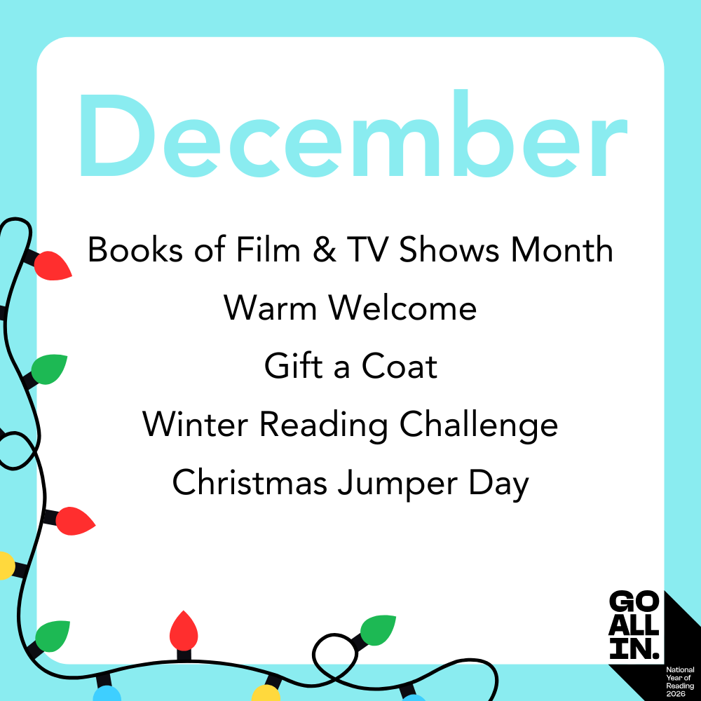 December Books of Film & TV Shows Month Warm Welcome Gift a Coat Winter Reading Challenge Christmas Jumper Day
